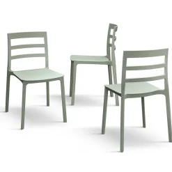 Sedia da pranzo impilabile moderna in polipropilene verde Nature