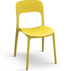 Sedia da pranzo impilabile moderna polipropilene gialla Halyard