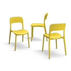 Sedia da pranzo impilabile moderna polipropilene gialla Halyard