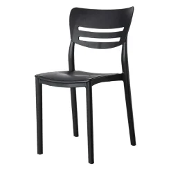 Sedia da pranzo impilabile moderna polipropilene grigio antracite Greta