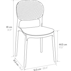 Sedia da pranzo impilabile moderna in polipropilene grigio Elbow