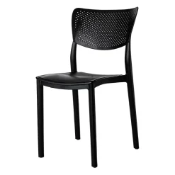 Sedia da pranzo impilabile schienale forato polipropilene nero Aura