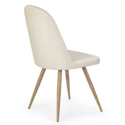 Sedia da pranzo in ecopelle beige rovere miele Romea