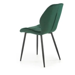 Sedia da pranzo in tessuto moderna verde scuro nero Cotton