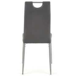 Sedia da pranzo moderna in ecopelle grigio con gambe in acciaio Ginevra Gihome®