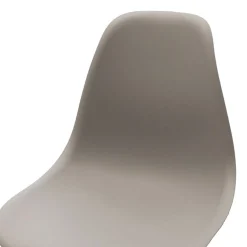 Sedia da pranzo stile scandinavo in polipropilene grigio gambe legno Efesto