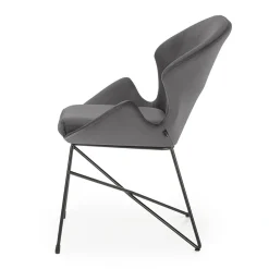 Sedia da sala moderna in tessuto grigio Farro