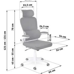 Sedia da ufficio design moderno con ruote grigia Deskisy