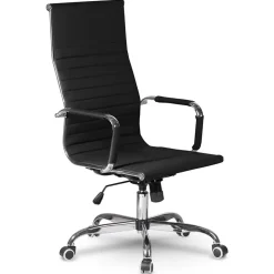 Sedia da ufficio design moderno con ruote nera Ergoflex