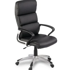 Sedia da ufficio ecopelle design moderno con ruote nero Executive