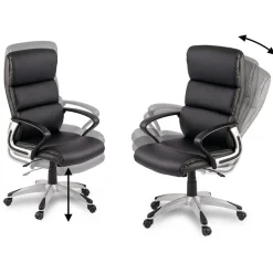 Sedia da ufficio ecopelle design moderno con ruote nero Executive