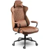 Sedia da ufficio ecopelle design moderno con ruote marrone Relaxpro