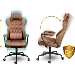 Sedia da ufficio ecopelle design moderno con ruote marrone Relaxpro