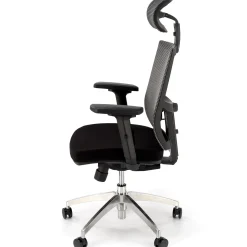 Sedia da ufficio ergonomica con ruote e braccioli regolabili tessuto grigio nero Speed