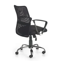 Sedia da ufficio girevole in tessuto nero Shelly