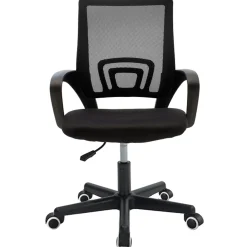Sedia da ufficio imbottita in tessuto con ruote e struttura nera Mesh