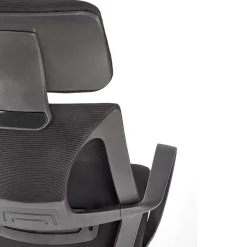 Sedia da ufficio regolabile con ruote in tessuto nero Clay