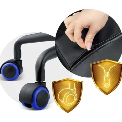Sedia gaming regolabile con ruote in ecopelle nera blu Game
