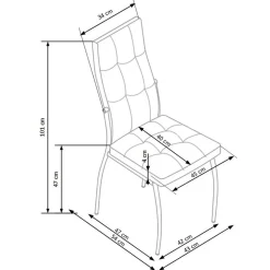 Sedia imbottita da pranzo in ecopelle grigia Sveva Gihome®