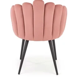 Sedia imbottita design moderno in velluto rosa Alessia