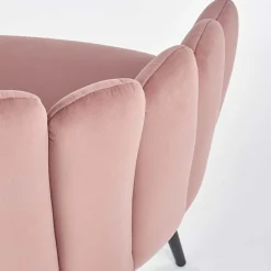 Sedia imbottita design moderno in velluto rosa Alessia