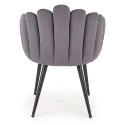 Sedia imbottita design moderno in velluto grigio Alessia