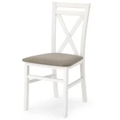 Sedia imbottita in tessuto stile shabby bianco faggio beige Janet