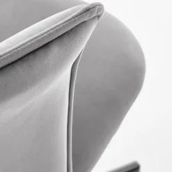 Sedia moderna con braccioli regolabile in velluto grigio Dionisia
