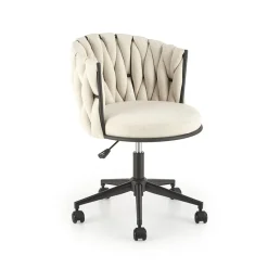 Sedia moderna con ruote regolabile in tessuto beige chiaro nero Monie