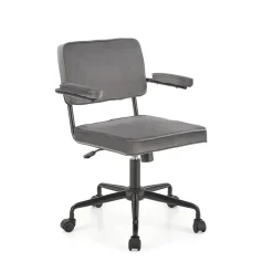 Sedia moderna girevole con braccioli in tessuto grigio Fuego
