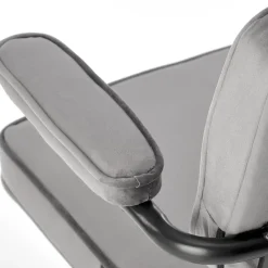Sedia moderna girevole con braccioli in tessuto grigio Fuego