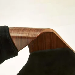 Sedia nero noce da salotto in tessuto Britta