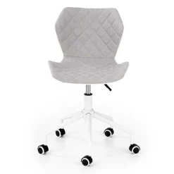 Sedia per scrivania ragazzi con ruote in tessuto ecopelle grigio bianco Bilbao