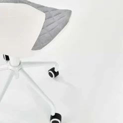 Sedia per scrivania ragazzi con ruote in tessuto ecopelle grigio bianco Bilbao