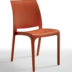 Sedia polipropilene impilabile rosso mattone Tape Gihome®