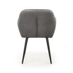 Sedia sala da pranzo con braccioli in tessuto velluto grigio scuro Slash