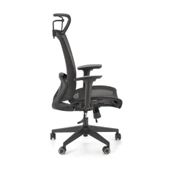 Sedia ufficio regolabile con ruote in tessuto nero Bonito