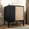 Set 2 comodini 44x49h cm 1 anta rovere nero Duble