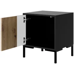 Set 2 comodini 44x49h cm 1 anta rovere nero Duble