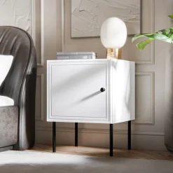Set 2 comodini 45x59h cm 1 anta bianco opaco Stark