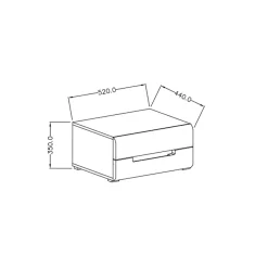 Set 2 comodini 52x35h cm 2 cassetti antracite lucido rovere Dubai Gihome®