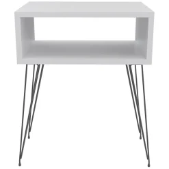 Set 2 comodini 45x59h cm moderni design industrial bianco Jamar
