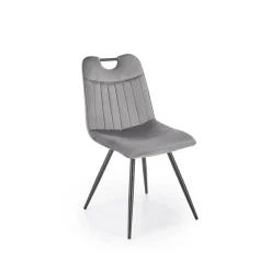 Set 4 sedie da pranzo imbottite in velluto grigia Samira
