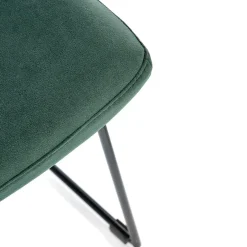Set 2 sedie da pranzo imbottite in velluto verde scuro nero Malabo