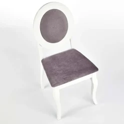 Set 2 sedie da pranzo imbottite in tessuto grigio bianco Adna