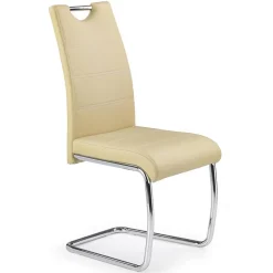 Set 4 sedie da pranzo in ecopelle beige Deva