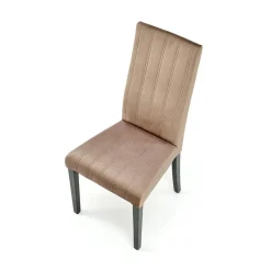 Set 2 sedie da pranzo in tessuto velluto trapuntato beige nero Mascate