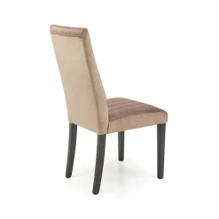 Set 2 sedie da pranzo in tessuto velluto trapuntato beige nero Mascate
