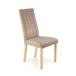 Set 2 sedie da pranzo in tessuto velluto trapuntato beige rovere chiaro Doha