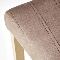 Set 2 sedie da pranzo in tessuto velluto trapuntato beige rovere chiaro Doha